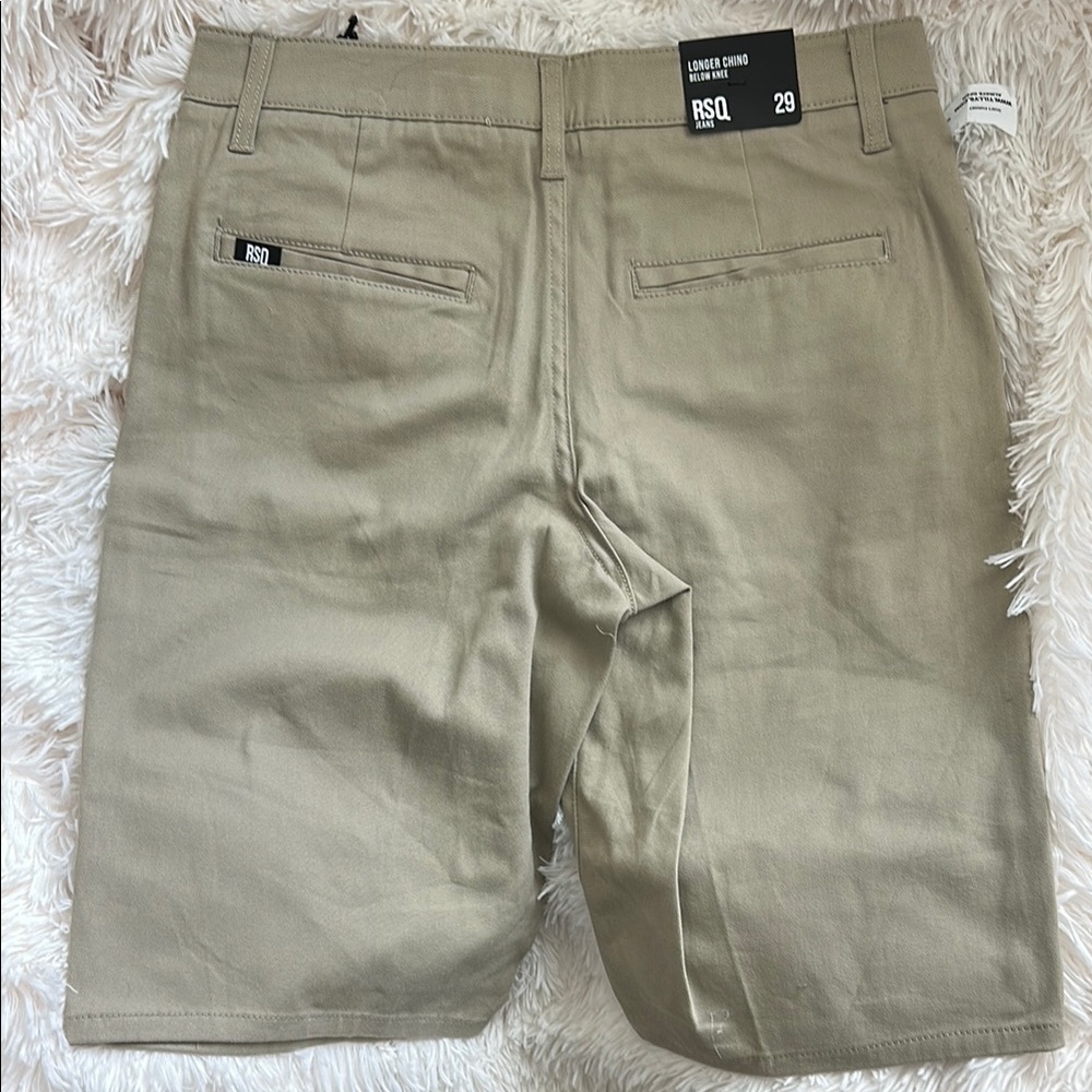 RSQ Tan Flat Front Shorts Casual Style - Picture 2 of 3
